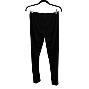LBISSE Black Slinky Pants With Silver Details Down Sides L Tuxedo Pant Style NEW